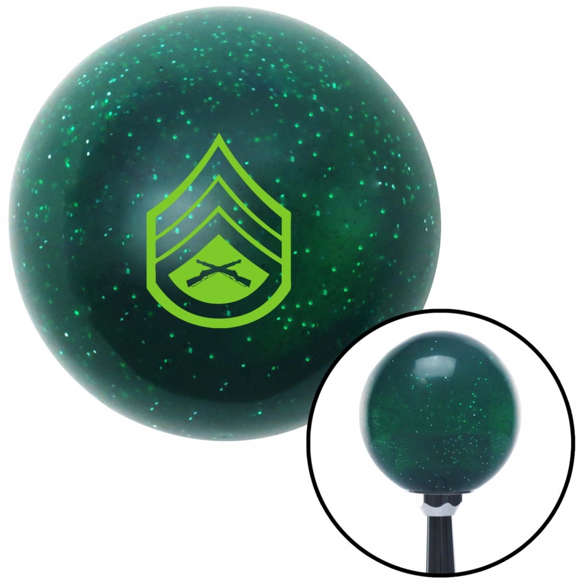American Shifter 60210 Green 05 Staff Sergeant Green Metal Flake Shift Knob with M16 x 1.5 Insert Shifter