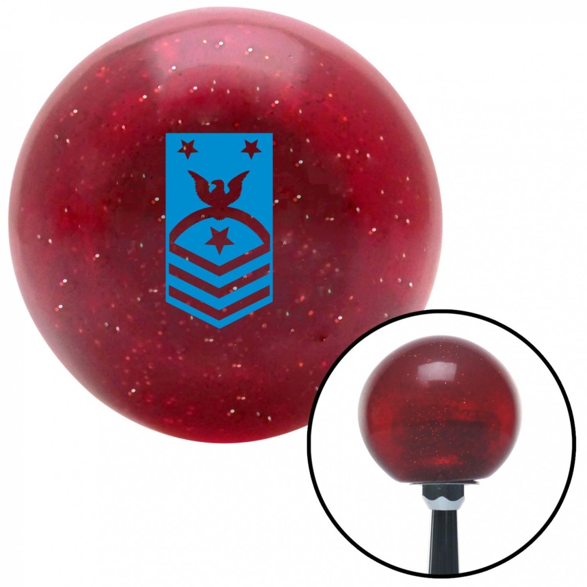 American Shifter 57835 Blue Force or Fleet Command Red Metal Flake Shift Knob with M16 x 1.5 Insert Auto
