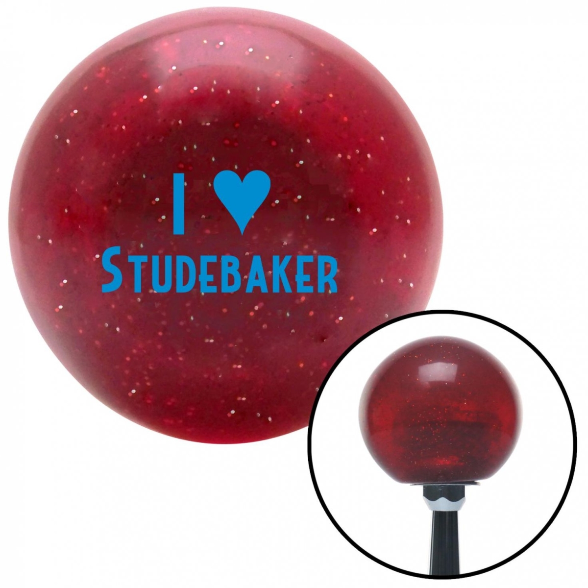 American Shifter 51384 Blue I 3 STUDEBAKER Red Metal Flake Shift Knob with M16 x 1.5 Insert Shifter Auto