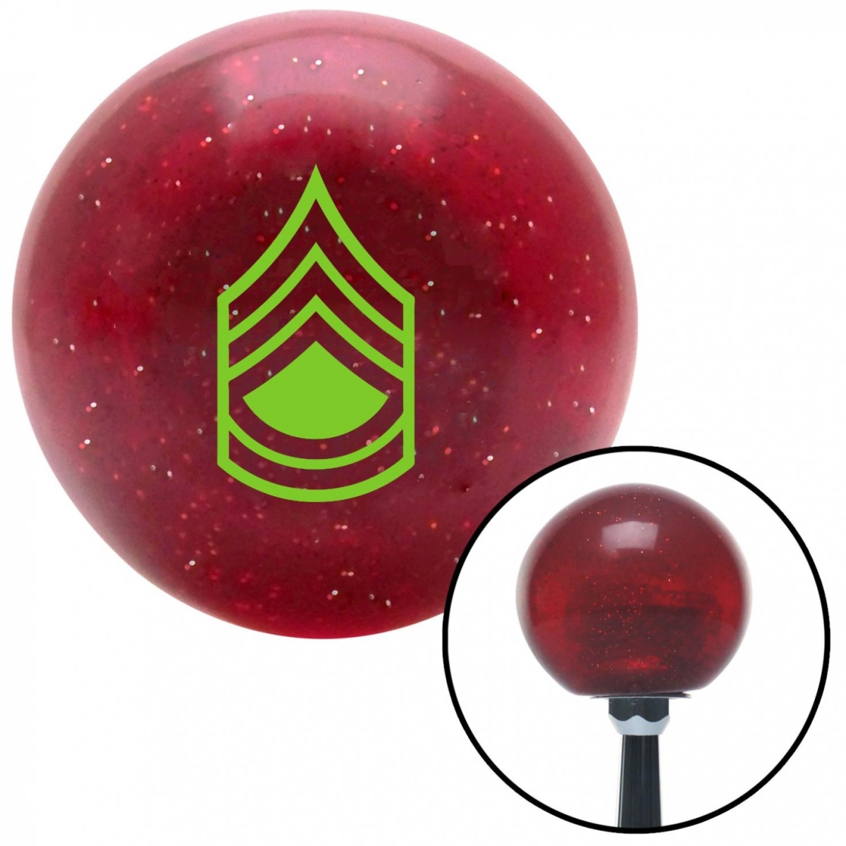American Shifter 58011 Green Sergeant First Class Red Metal Flake Shift Knob with M16 x 1.5 Insert Shifter