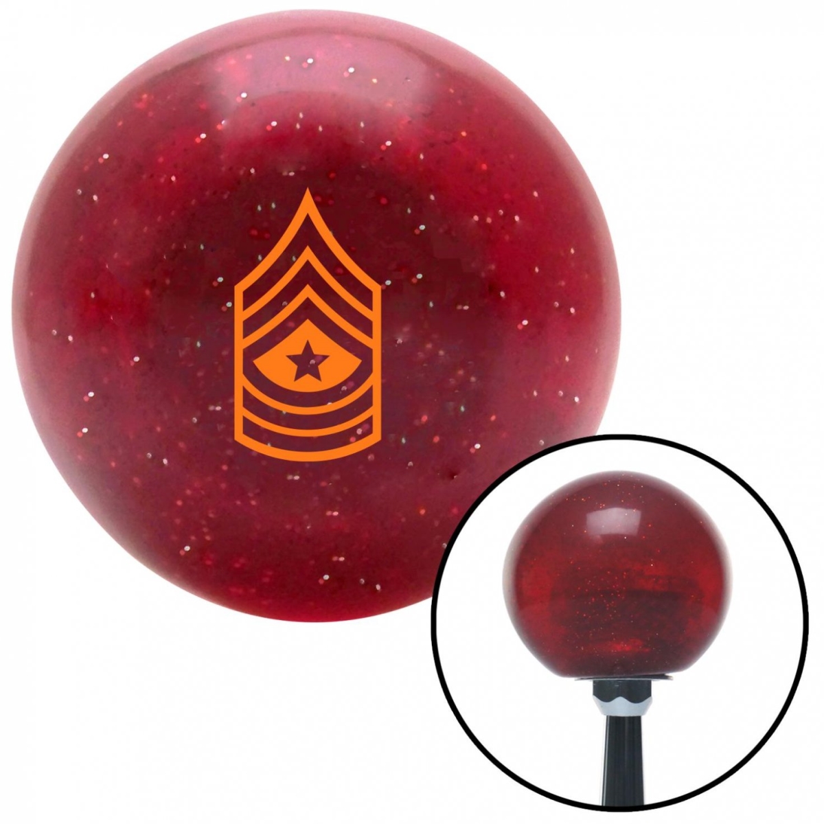 American Shifter 58028 Orange Sergeant Major Red Metal Flake Shift Knob with M16 x 1.5 Insert Shifter Auto