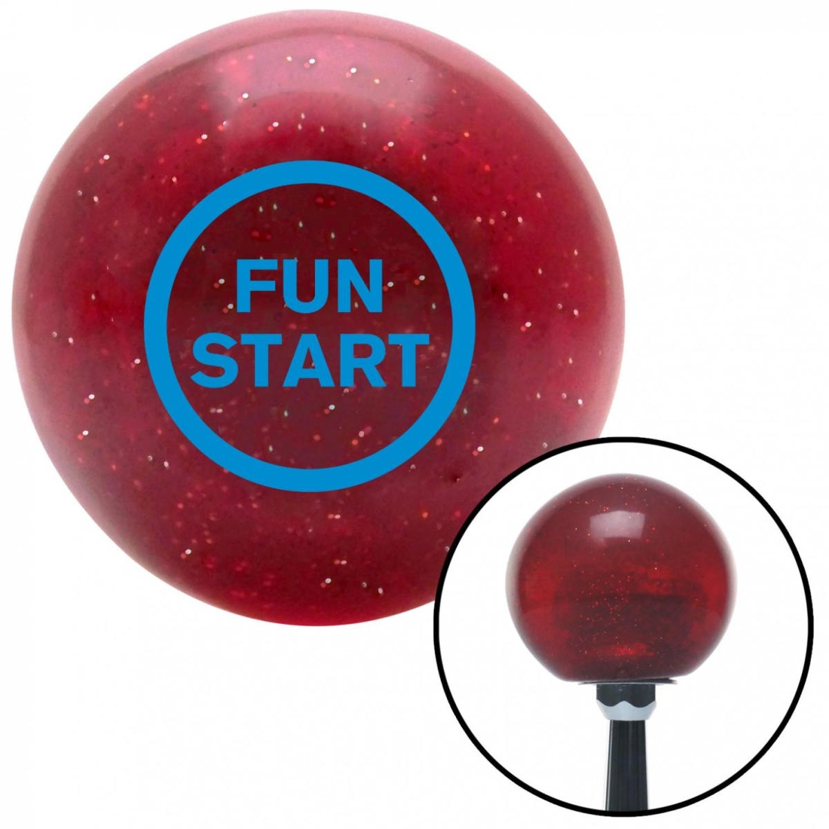 American Shifter 56202 Blue Fun Start Red Metal Flake Shift Knob with M16 x 1.5 Insert Shifter Auto Manual