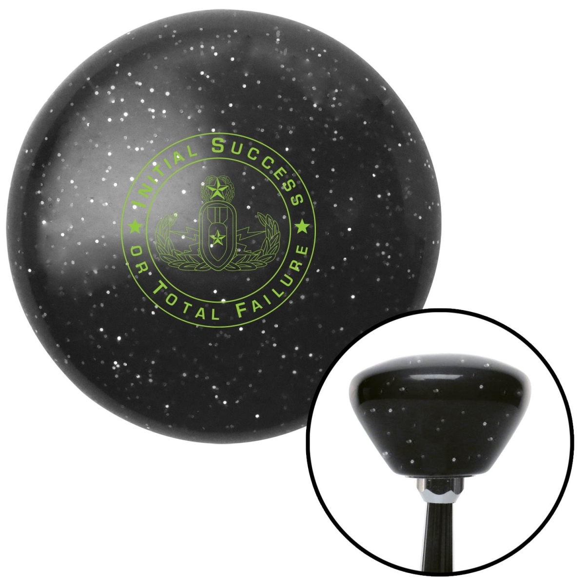 American Shifter 175034 Black Retro Metal Flake Shift Knob with M16 x 1.5 Insert (Green Military EOD 2)
