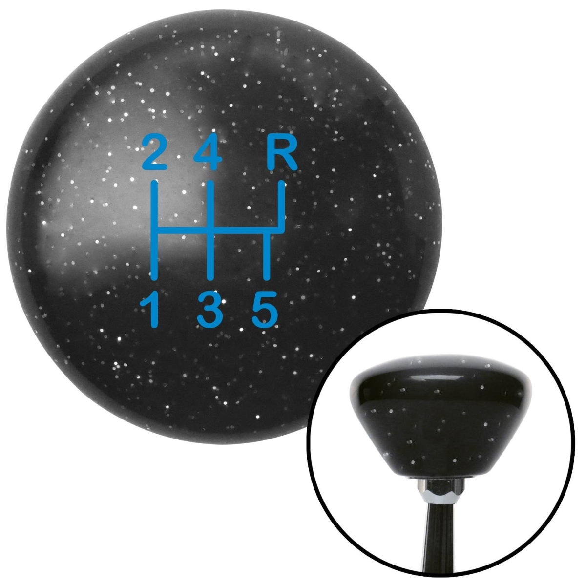 American Shifter 175082 Black Retro Metal Flake Shift Knob with M16 x 1.5 Insert (Blue Shift Pattern 13n)