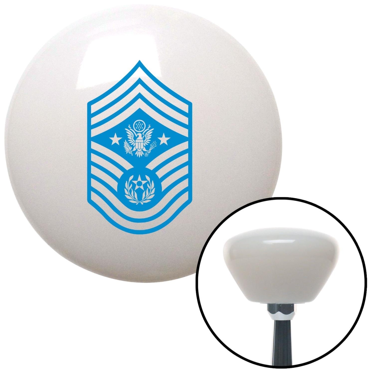 Blue Chief Master Sergeant of the Air Force White Retro Shift Knob with M16 x 1.5 Insert Auto Brody -  NewAlthlete, NE1359106