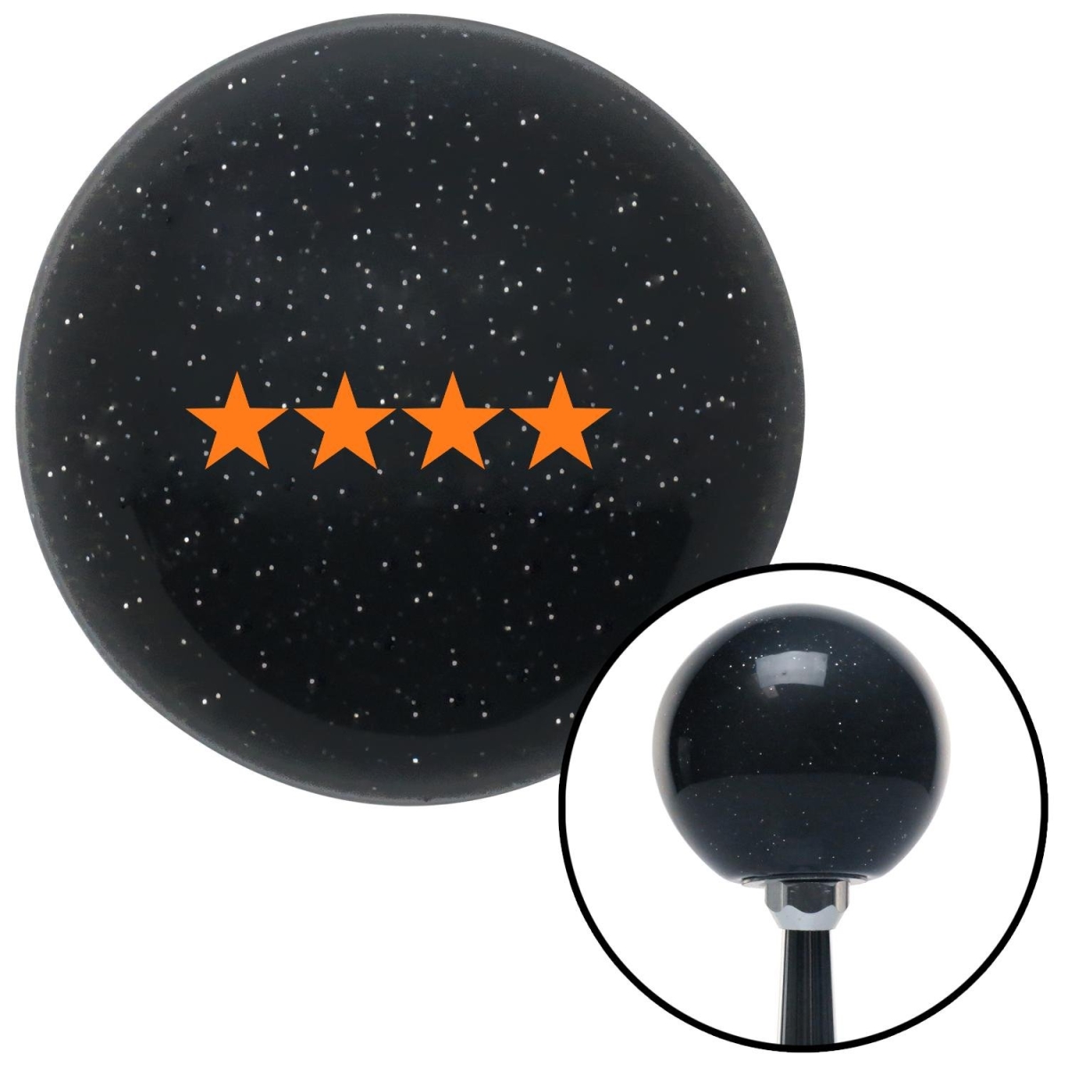 American Shifter 72868 Black Metal Flake Shift Knob with M16 x 1.5 Insert (Orange Admiral)