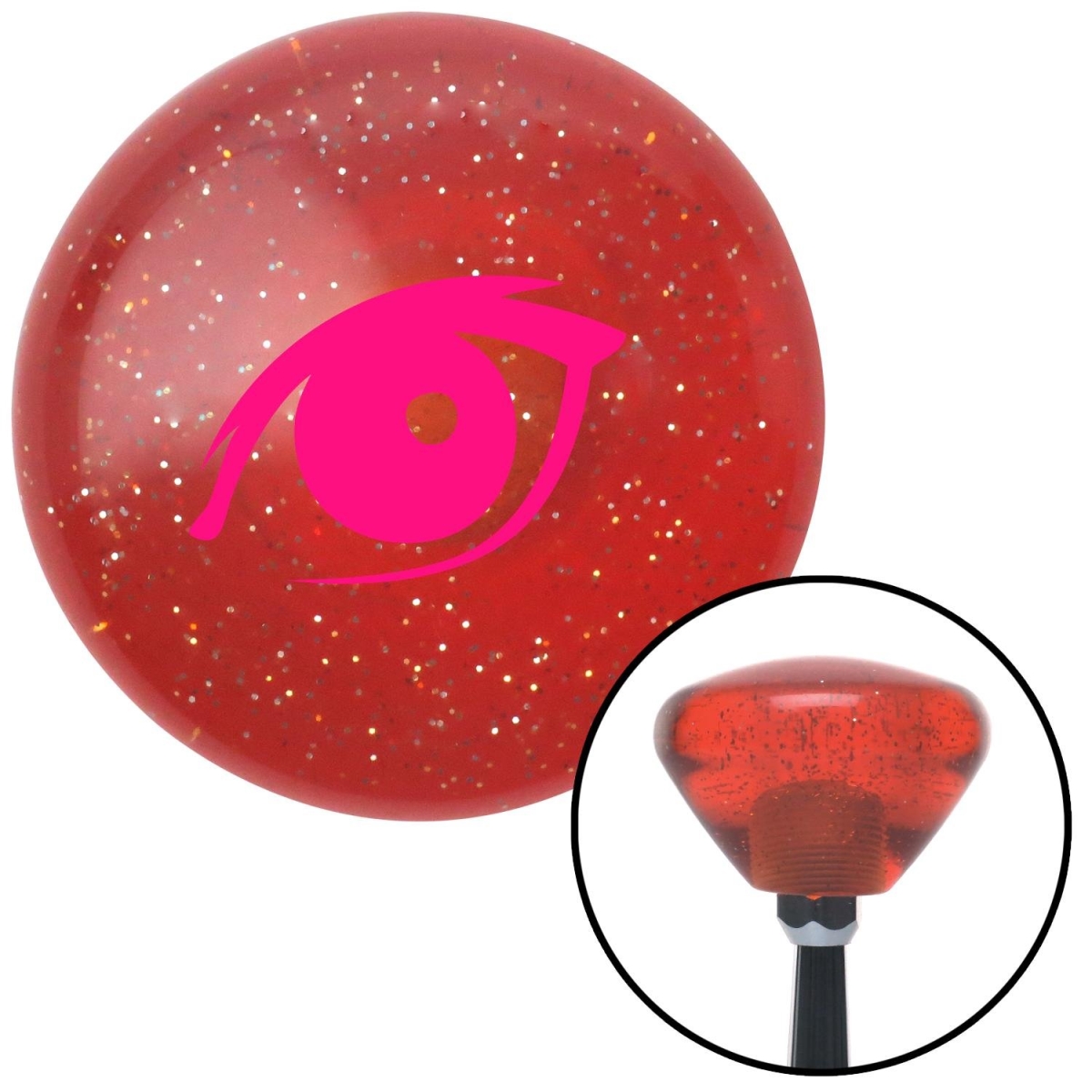 American Shifter 177198 Orange Retro Metal Flake Shift Knob with M16 x 1.5 Insert (Pink One Eye)
