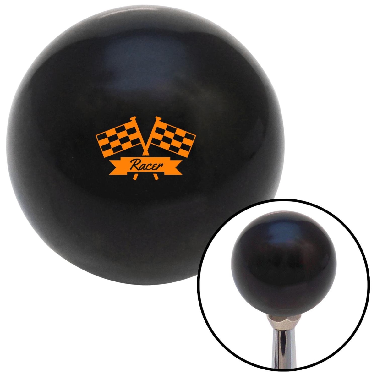 American Shifter 270510 Shift Knob (ASCSNX1591542 Orange Racer Black with M16 x 1.5 Insert)