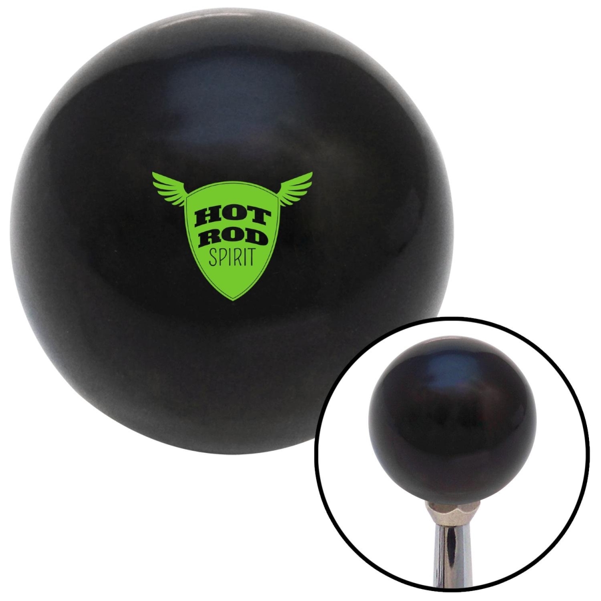 American Shifter 270547 Shift Knob (Green Hot Rod Spirit Black with M16 x 1.5 Insert)