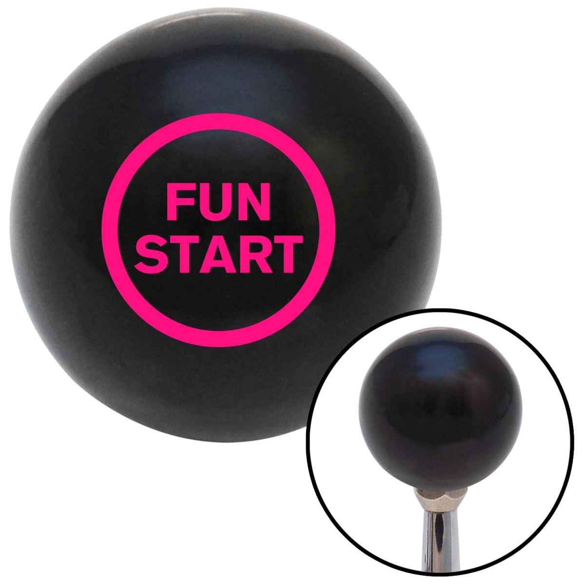Picture of American Shifter 110439 Pink Fun Start Black Shift Knob with M16 x 1.5 Insert Shifter Auto Manual Custom Brody