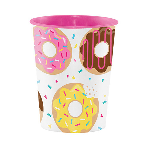 Group  16 oz Donut Time Plastic Keepsake Cup ., Pack of 12 -  CrystalClear, CR643757