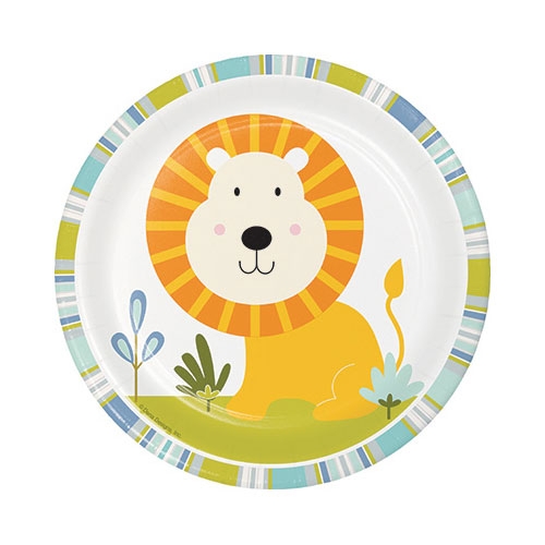 Hoffmaster Group 324578 Happi Jungle Luncheon Plate - Lion, Pack of 12-8 Per Pack