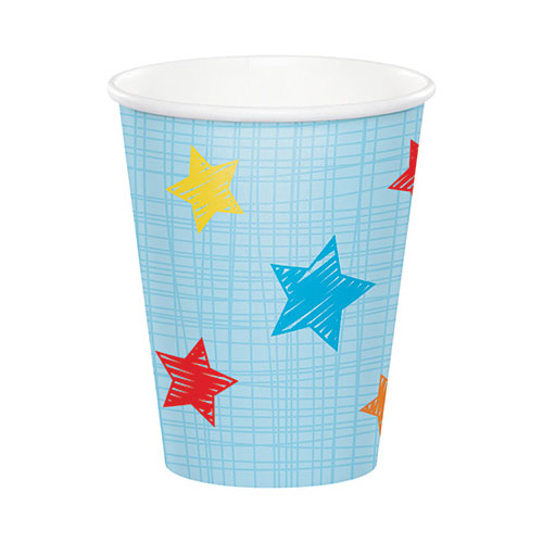 Hoffmaster Group 324598 9 oz One is Fun - Boy Hot & Cold Cups, Pack of 12-8 Per Pack