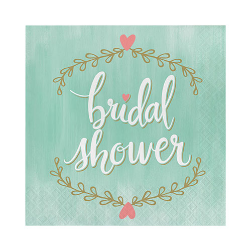 Hoffmaster Group 324680 2 Ply Mint to Be Luncheon Napkin44; Bridal Shower44; Pack of 12-16 Per Pack
