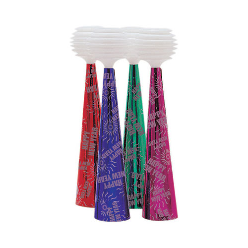 Group K9213312B Decor New Year Assorted Color Air Horns, Pack of 24