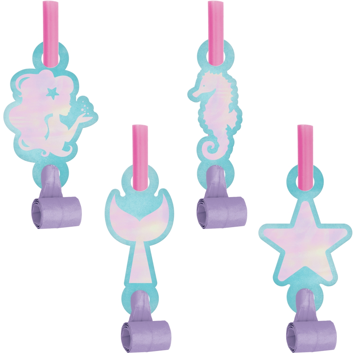Picture of Creative Converting 336709 2.5 x 5.25 in. Iridescent Mermaid Party Blowers&#44; 8 Count