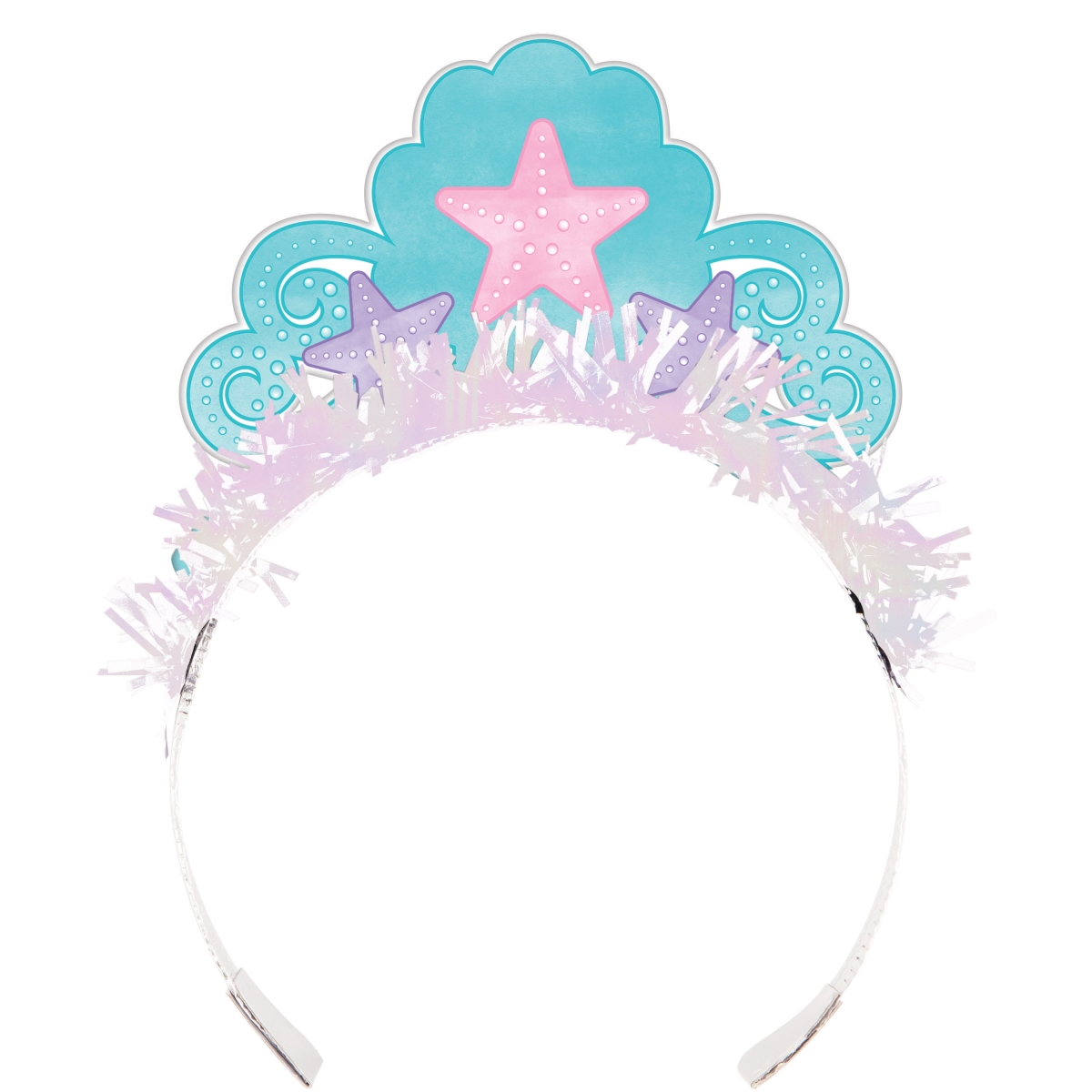5 x 7 in. Iridescent Mermaid Party Tiaras, 8 Count