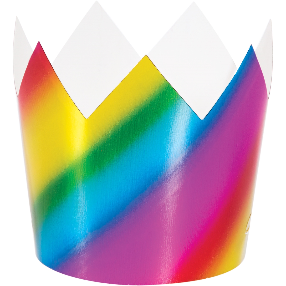 Picture of Creative Converting 338570 Rainbow Foil Crowns, 8 Count