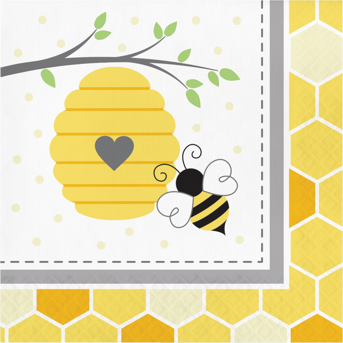 Picture of Creative Converting 339888 Bumblebee Baby Shower Napkins&#44; 16 Count