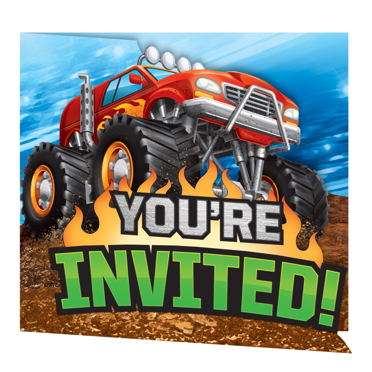 Picture of Creative Converting 340037 Monster Truck Invitations&#44; 8 Count