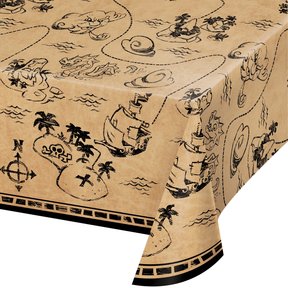 Picture of Creative Converting 340211 Treasure Island Pirate Plastic Tablecloth