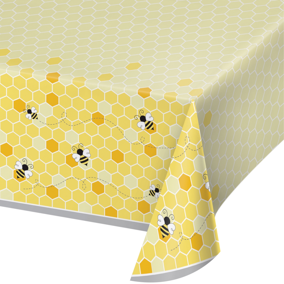 Picture of Creative Converting 340216 Bumblebee Baby Shower Plastic Tablecloth