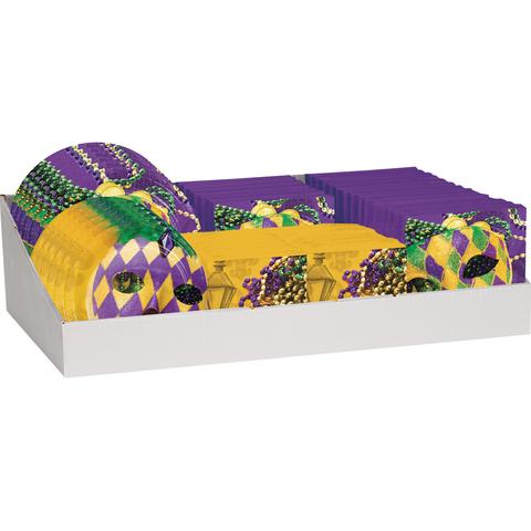 Picture of Creative Converting 335257 Masks of Mardi Gras Tableware Counter Display - 72 Piece