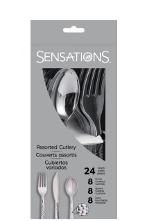 Picture of Creative Converting 339401 Assorted Cutlery Hammered&#44; Metallic Silver - 24 Count