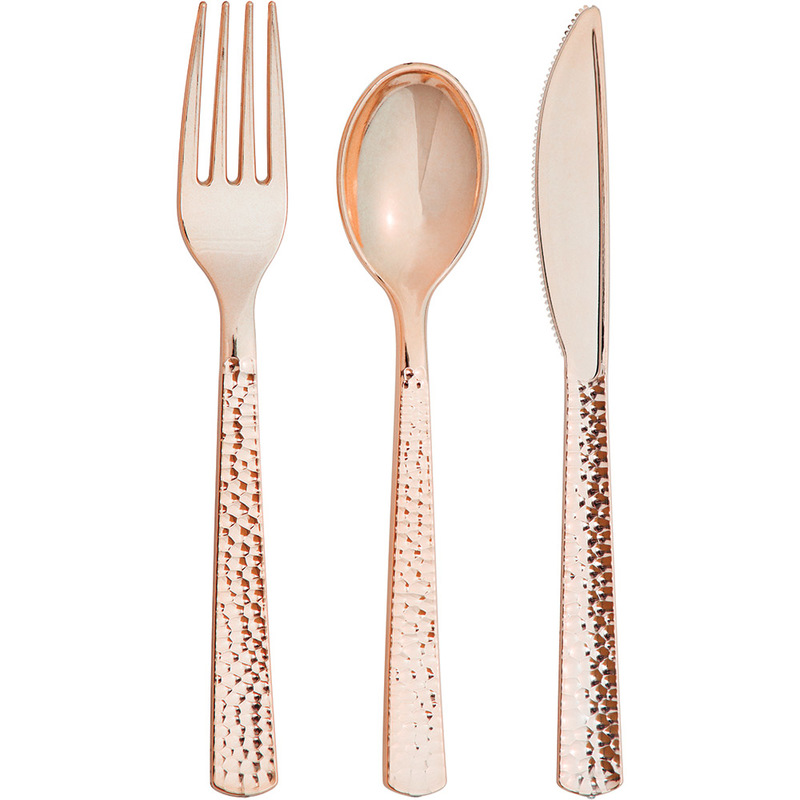 Picture of Creative Converting 339402 Hammered Assorted Cutlery&#44; Metallic Rosegold - 24 Count