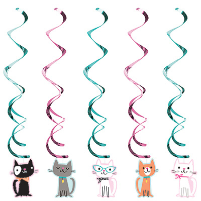 39 in. Assorted Purr-Fect Party Dizzy Danglers, 5 Count