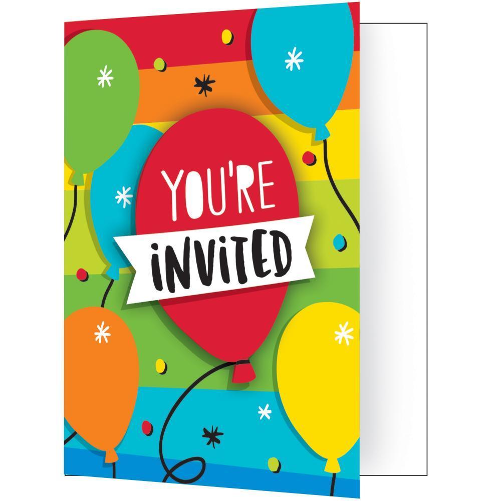 Picture of Creative Converting 332466 4 x 5 in. Rainbow Cake Invitations with Attachement&#44; 8 Count