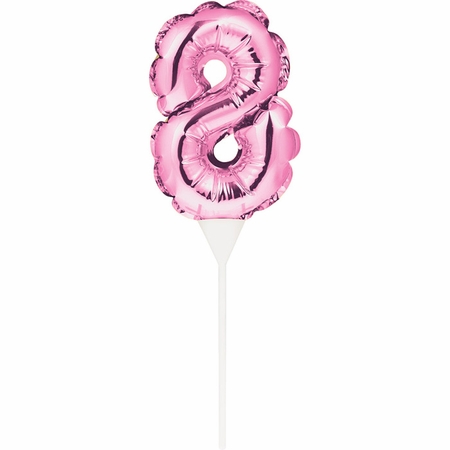 Picture of Creative Converting 337515 Pink 8 Number Balloon Cake Topper