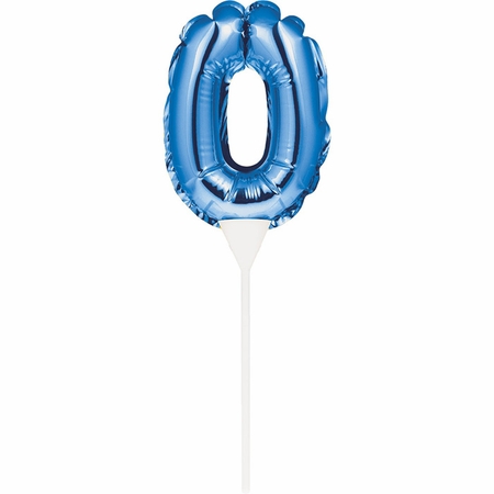Picture of Creative Converting 337526 Blue 0 Number Balloon Cake Topper