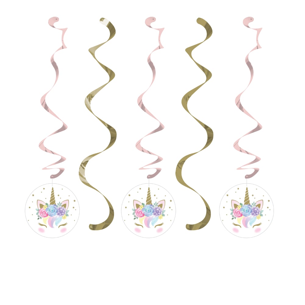 Picture of Creative Converting 344435 39 in. Unicorn Baby Shower Dizzy Danglers Party Decorations&#44; 5 Count - Case of 6
