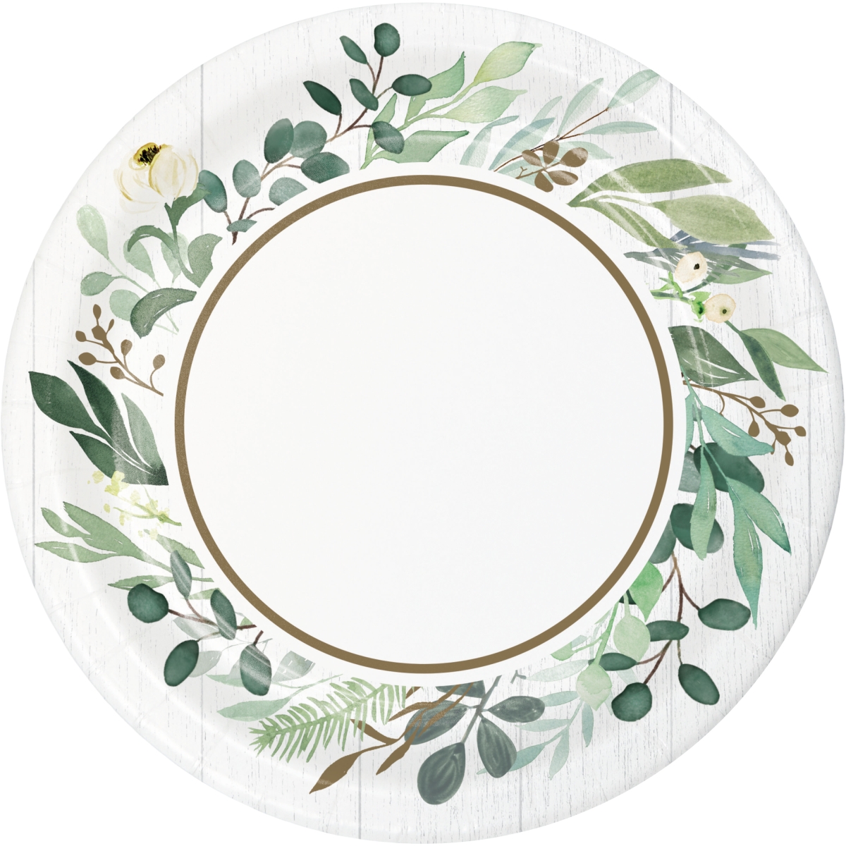 7 in. Eucalyptus Dessert Plates - 96 Count