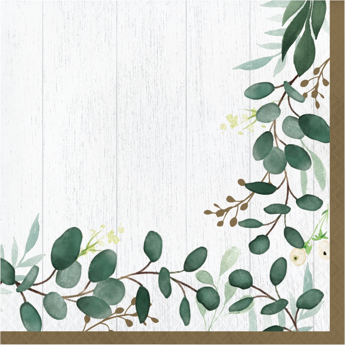 346145 6.5 x 6.5 in. Eucalyptus Luncheon 1 by 4 Fold 2-Ply Tissue Napkins - 192 Count