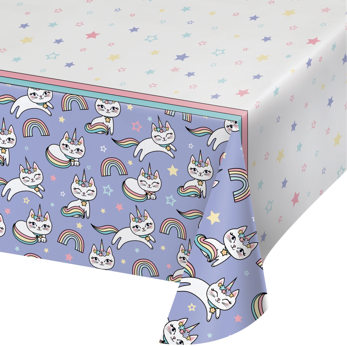 Picture of Creative Converting 346252 54 x 102 in. Sassy Caticorn Paper Tablecloths - 6 Count