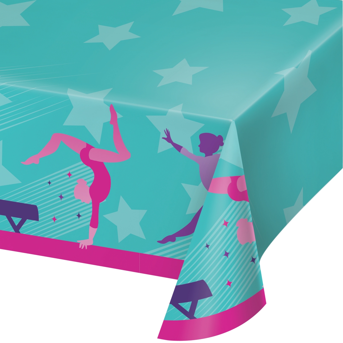 Picture of Creative Converting 346257 54 x 102 in. Gymnastics Party Paper Tablecloths - 6 Count