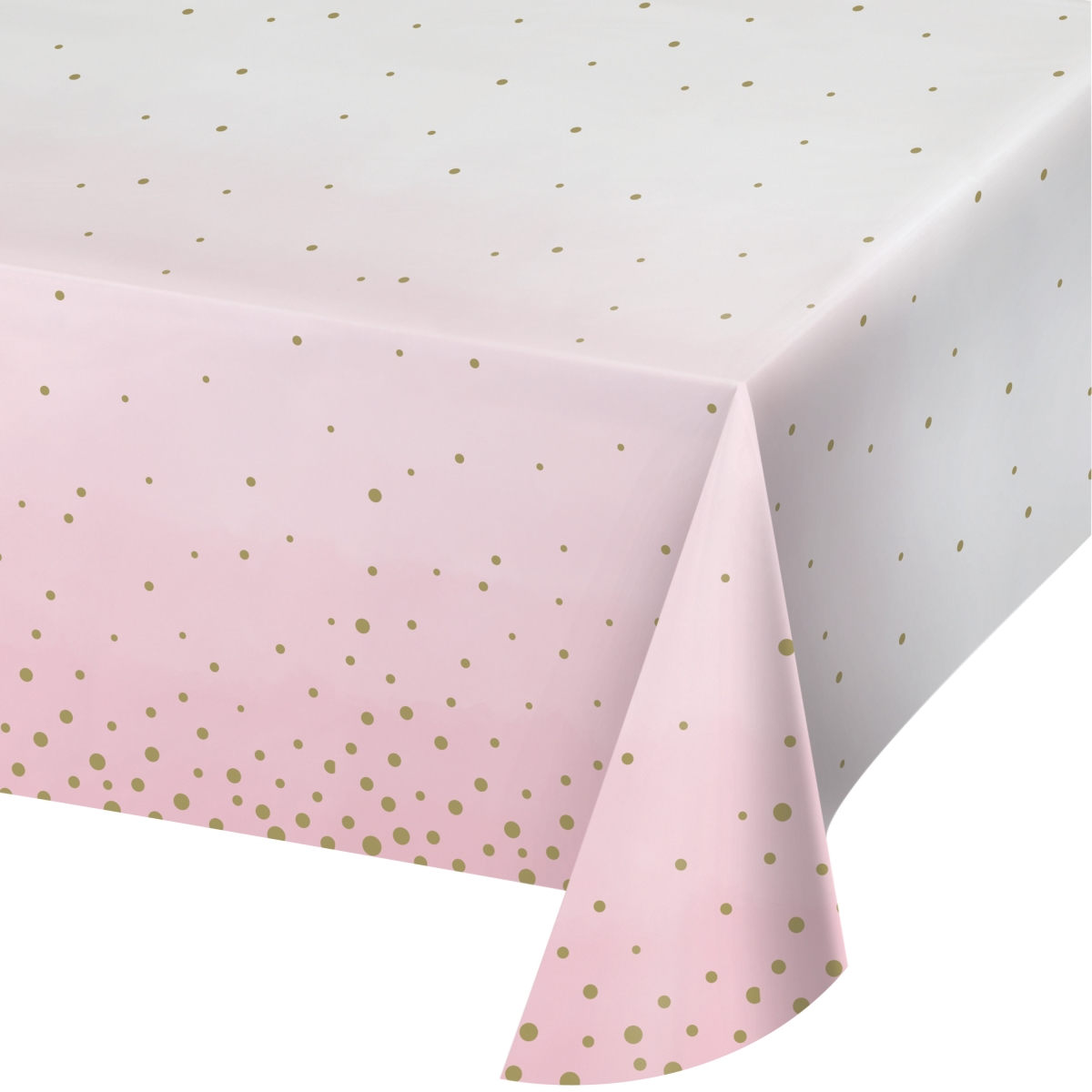 Picture of Creative Converting 346289 54 x 102 in. Celebration Paper Tablecloths&#44; Pink & Gold - 6 Count