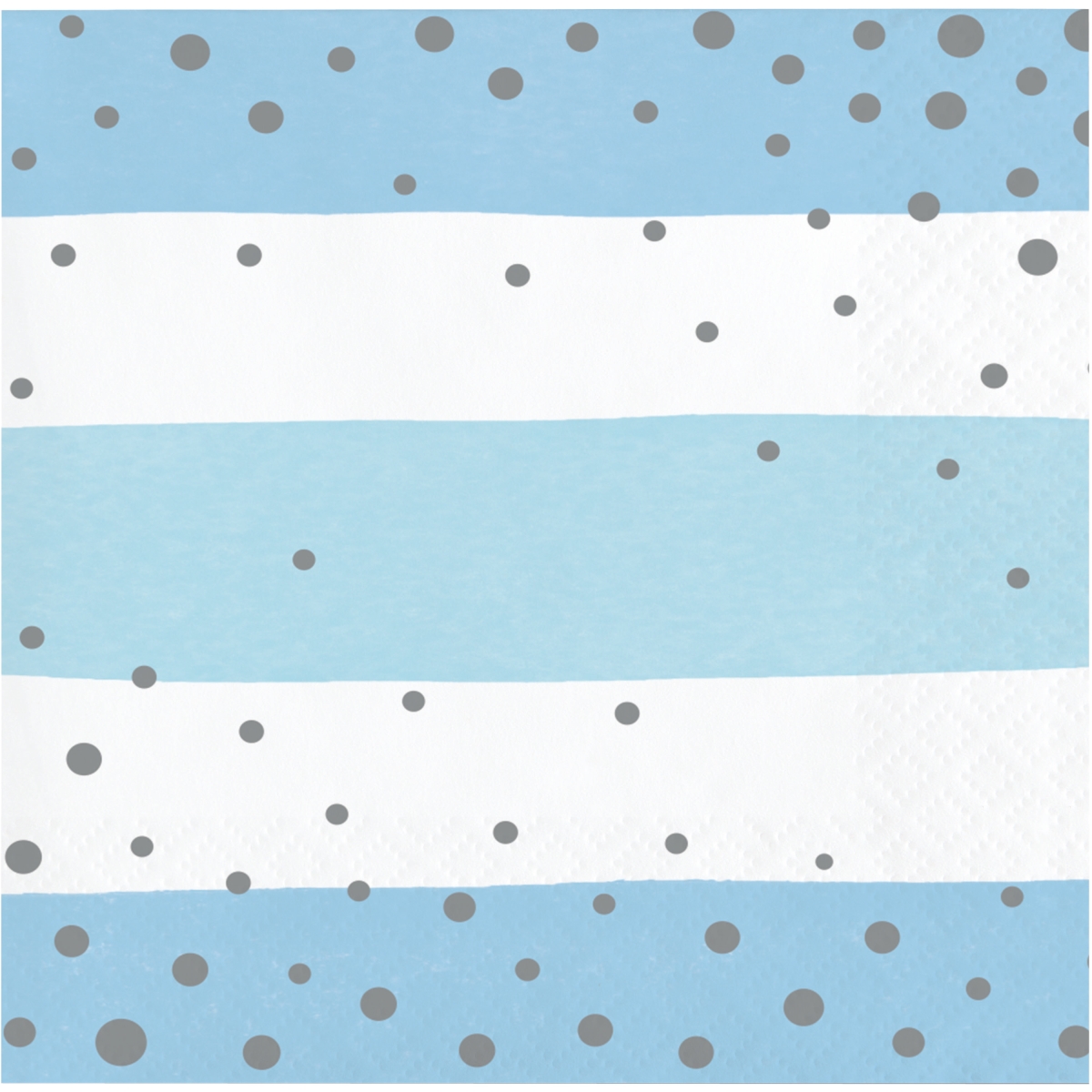 346301 5 x 5 in. Celebration Beverage 1 by 4 Fold 2-Ply Tissue Napkins, Blue & Silver - 192 Count