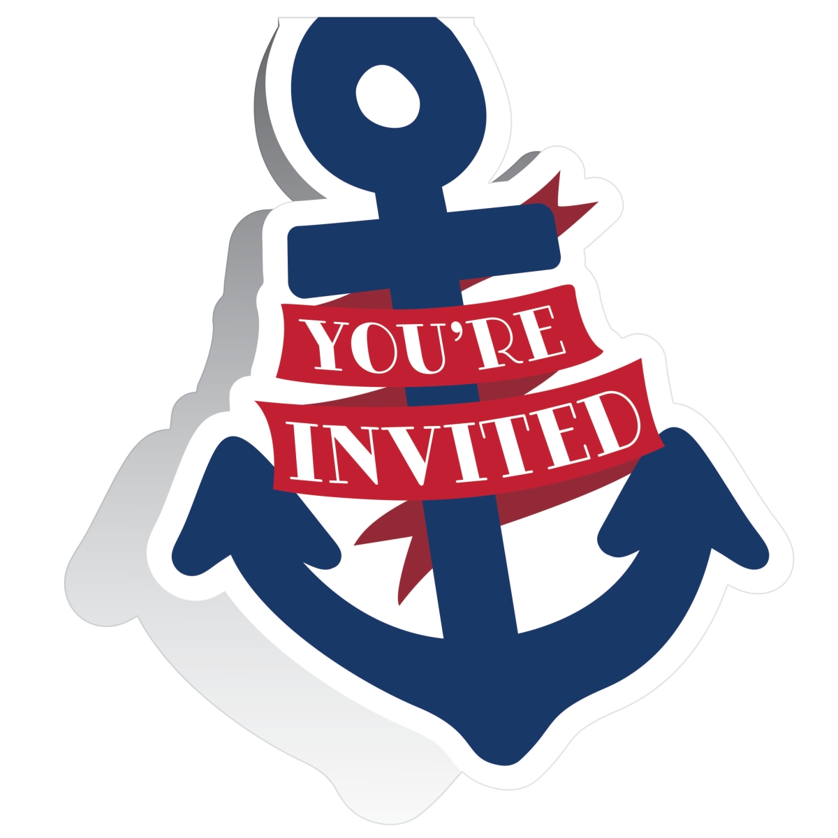 Picture of Creative Converting 346386 5 x 4 in. Nautical Baby Shower Invitations - 48 Count