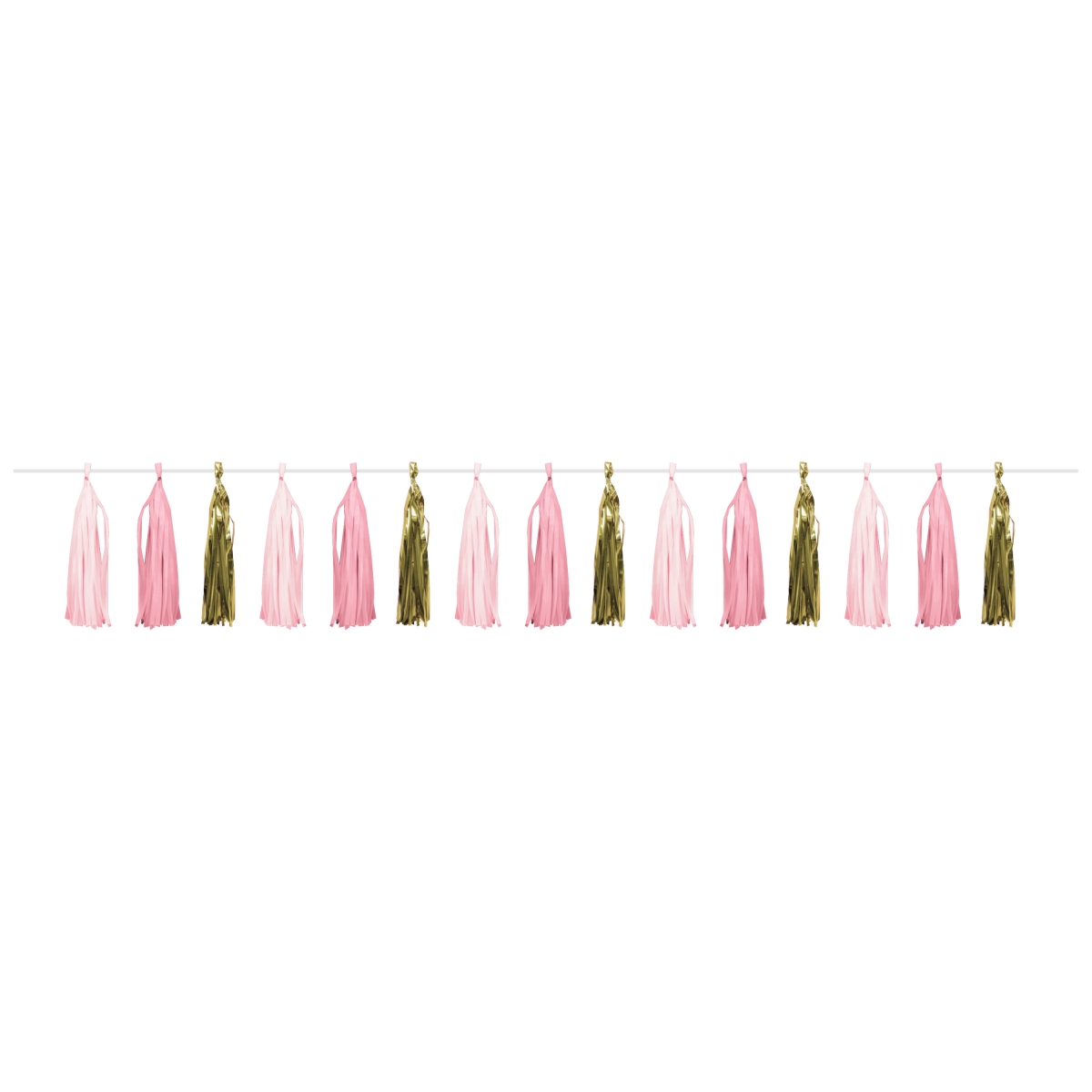 96 x 8 in. Celebration Tassel Garland, Pink & Gold - 6 Count