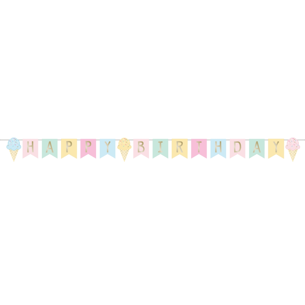 Picture of Creative Converting 346415 99.5 x 6 in. Foil Ice Cream Party Banners - 12 Count