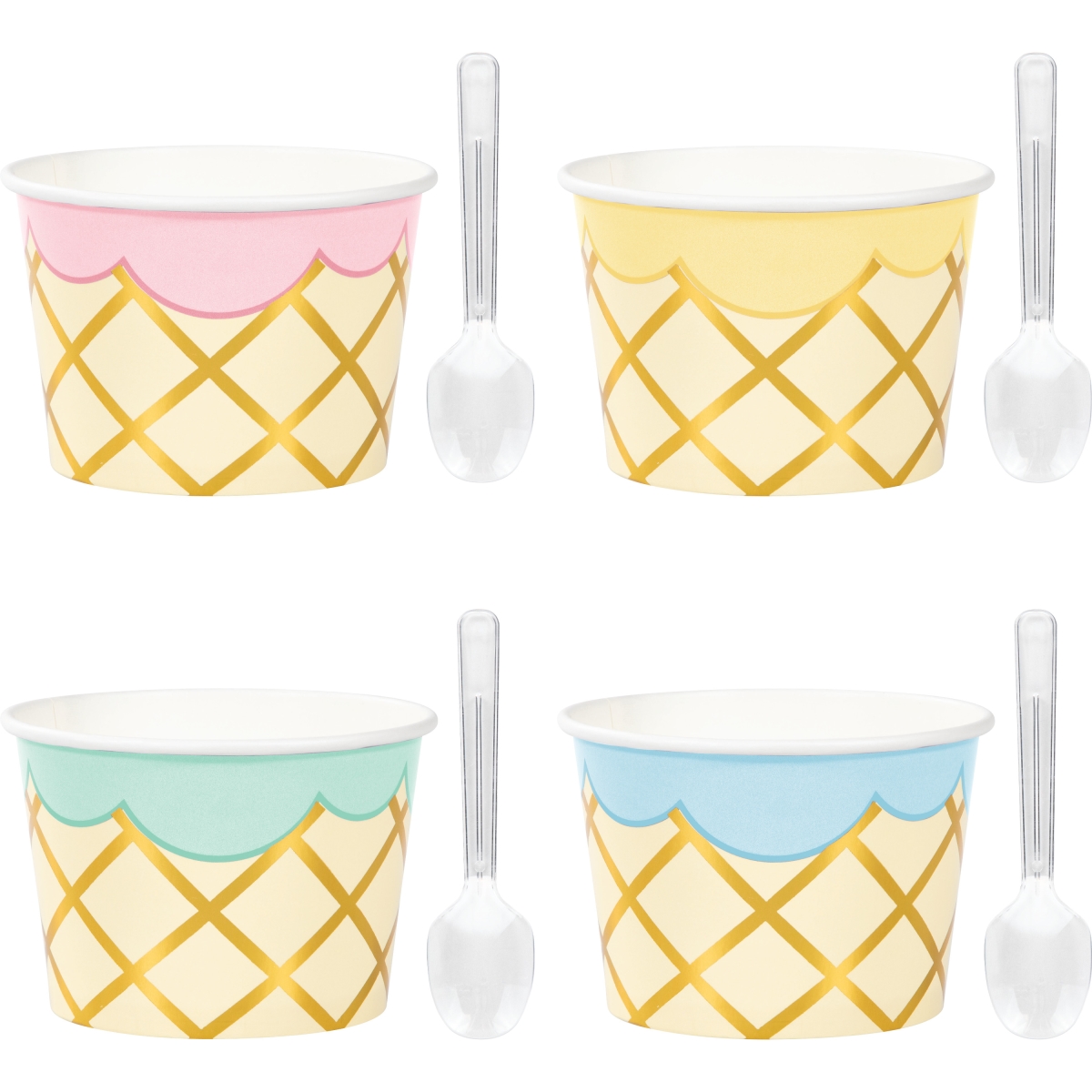 9 oz Ice Cream Party Treat Cups with Spoons - 96 Count