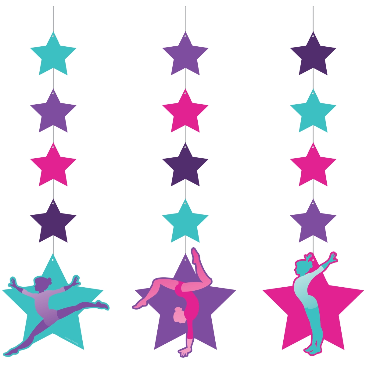 Picture of Creative Converting 347439 32 in. Gymnastics Party Hanging Cutouts - 36 Count