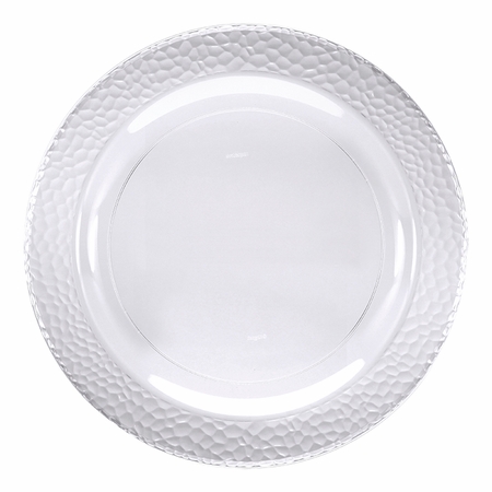 10 in. Clear Pebble Plastic Banquet Plates - 120 Count