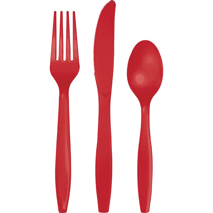 Picture of Sensations 338373 Assorted Plastic Cutlery&#44; Classic Red - 24 Count