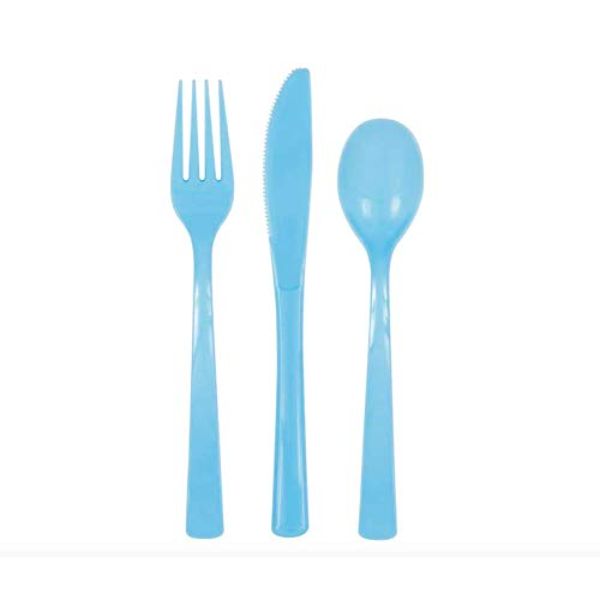 Picture of Sensations 338378 Assorted Plastic Cutlery&#44; Spa Blue - 24 Count