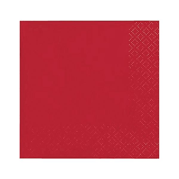2Ply Beverage Napkin, Classic Red - 40 Count