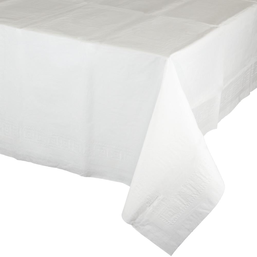 54 x 108 in. Paper & Polyethylene Rectangular Tablecover, White